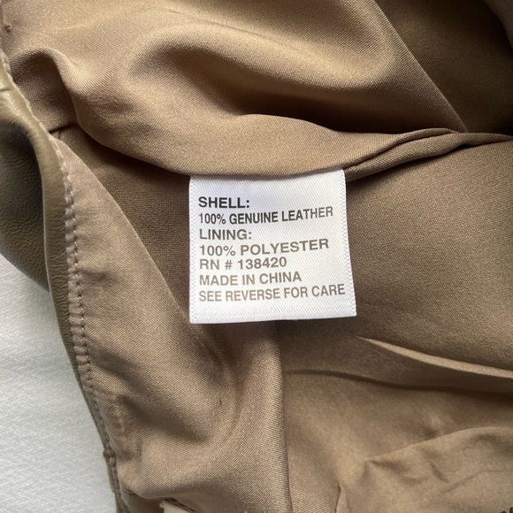 Etcetera Luxe Soft Leather Taupe Skirt - Picture 4 of 8